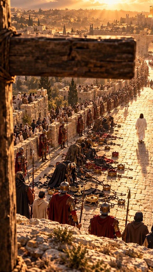 Prévia do vídeo: uma cruz diante de Jerusalém ao entardecer